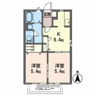 メゾンKⅡ【2階】の間取り