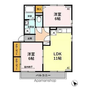 SALT VALLEY COURT(ソルトバレーコート ) B【2階】の間取り