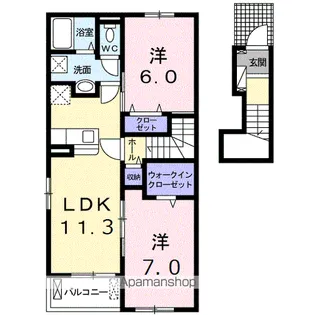 カーネリアン矢吹【2階】の間取り