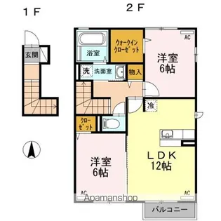 アン・ジュールクレイドル クレイドル【2階】の間取り