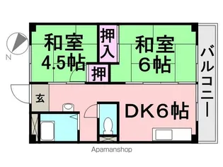 ビレッジハウス南清水タワー【7階】の間取り