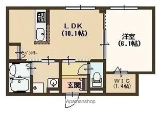 トワジェーム夕陽丘【101号室号室】の間取り