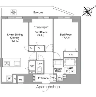 HF押上レジデンス【7階】の間取り