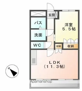 プティ・ソレイユ【202号室】の間取り