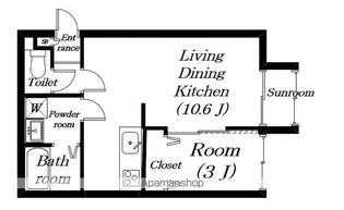 クオーレ本町【A号室】の間取り