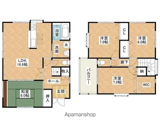 大阪府泉大津市北豊中町1丁目【一戸建】の間取り