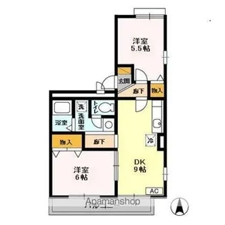 ロイヤルハウス B【1階】の間取り