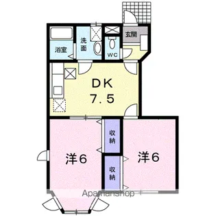 アール ド ヴィーヴル A【1階】の間取り