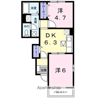 メゾン・アルル【1階】の間取り