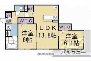 「ハイダウェイ両替町」【2階】の間取り