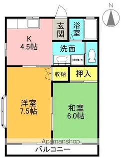 カナール関船【102号室】の間取り
