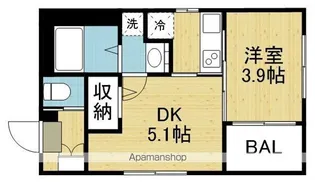 ハーモニーテラス小路東Ⅲ【101号室】の間取り