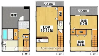 大阪府大阪市住吉区住吉1丁目【一戸建】の間取り