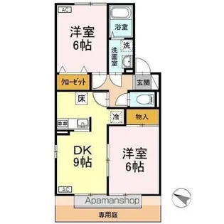 クレッセント荻川【1階】の間取り