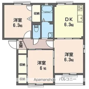 グランシャリオ D棟【202号室】の間取り