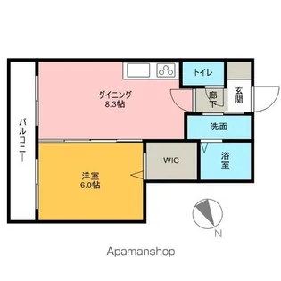 グリーンシーズ【203号室】の間取り