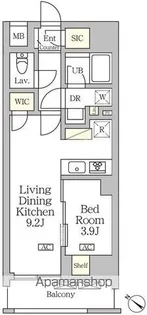 アジールコート松濤【2階】の間取り