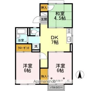 コーポ下河原 A【2階】の間取り