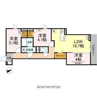 セレスティア清水【2階】の間取り
