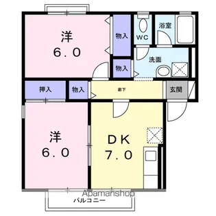 ガーデンシティ桜町G棟【2階】の間取り