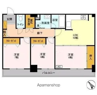 オーシャンビュー壱番館【19階】の間取り
