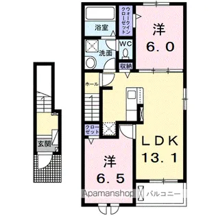 ヴィルド希羽Ⅰ【2階】の間取り
