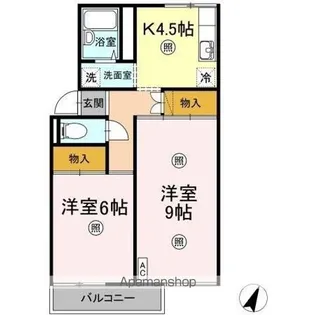コーポ三谷原【2階】の間取り