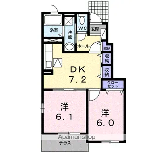 ライジングサンC【1階】の間取り