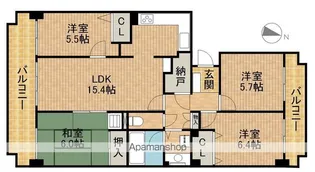 ライフインサーラ【1407号室】の間取り