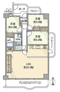藤和守口ハイタウン【12階】の間取り