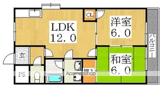 南住吉ハイツ【1B*号室】の間取り