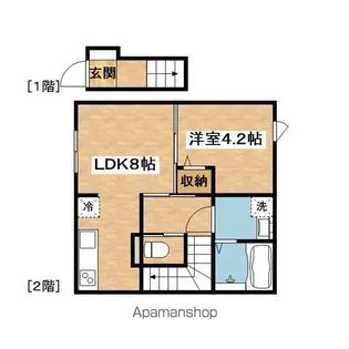 吹田市新芦屋アパート【2階】の間取り