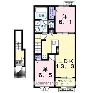 セイバリーF【2階】の間取り