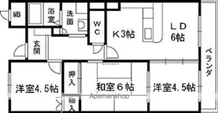 モナークシャトー【306号室】の間取り
