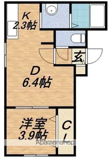 コムズ平岸【203号室】の間取り