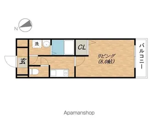 ラグリシーヌⅡ【101号室】の間取り
