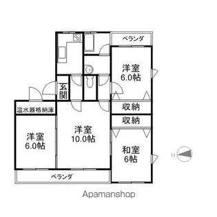 キャッスル10【204号室】の間取り