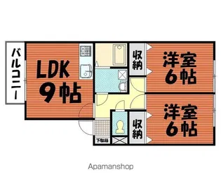 グリーンアヴェニュー E【2階】の間取り