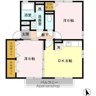 フルール・プリムヴェール D棟【2階】の間取り