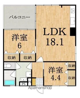 イースト33神宮前【3階】の間取り