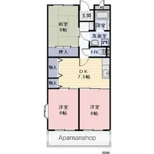 オーガイトKITAOKA A棟【2階】の間取り