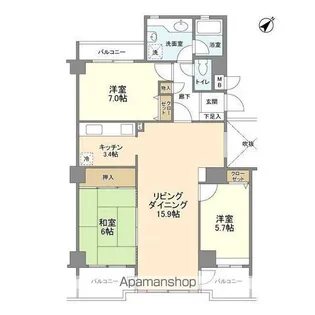 コスモ柏2【2階】の間取り