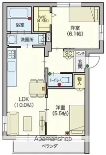 シニア限定ヘーベルVILLAGE 松戸二十世紀が丘 ヘーベ【2階】の間取り