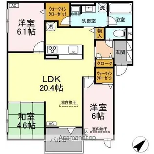 (仮称)盛岡鉈屋町PJ【2階】の間取り