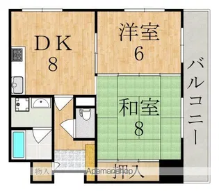 グランドムール生駒【4階】の間取り