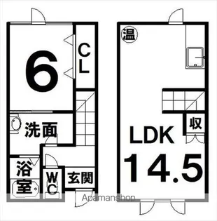 北海道帯広市西十一条北3丁目【テラスハウス】の間取り