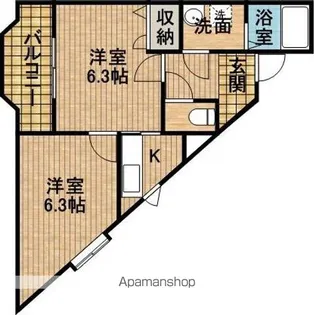 野中第6マンション【3階】の間取り