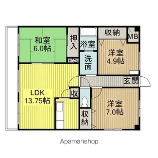 ラミューズ21【105号室】の間取り