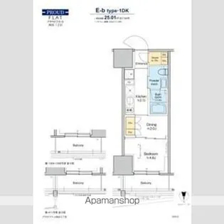 プラウドフラット四谷三丁目【11階】の間取り