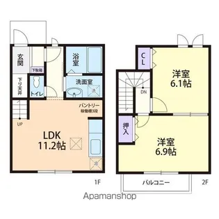 HILLS HARUKAS【2階】の間取り